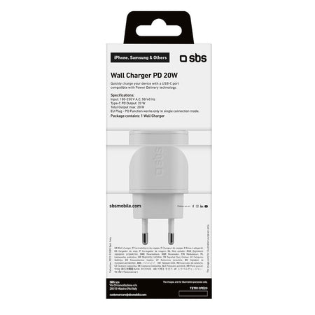 SBS Alimentatore Usb-C 20W TETR1CPD20