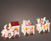 Scenario natalizio con trenino con vagoni in compensato con Led, da 12.7 cm