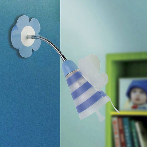Applique Blu Orientabile paralume Fatina Pvc Lampada per Cameretta E14