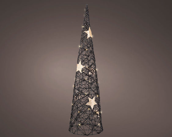 Figura luminosa a forma di albero con micro LED a luce calda, con Timer e adattatore, per interno