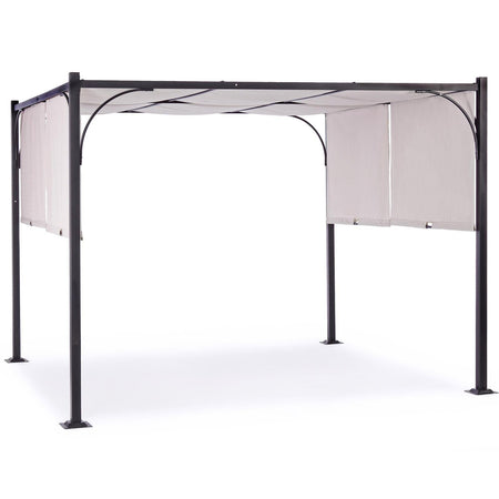 Gazebo moderno per giardino e veranda "Slide", pergolato scorrevole di design