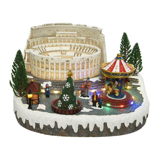 Scena animata a Led di Natale vicino al Colosseo, decorazione da 31 cm