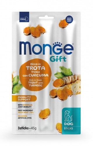 Monge Gift Mobility Support Dog Trota Boswellia e Curcuma Sticks 45gr