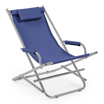 Sdraio in alluminio con cuscino Bascula, spiaggina prendisole da giardino e mare