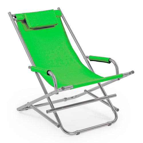 Sdraio in alluminio con cuscino Bascula, spiaggina prendisole da giardino e mare