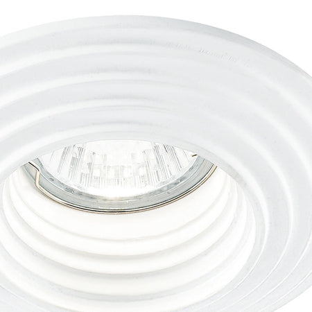 Faretto Incasso Soffitto Ribassato Tondo Gesso Decorato Verniciabile GU10