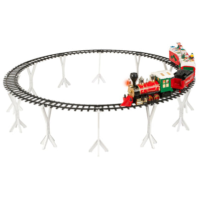 Trenino 4 vagoni a LED che si muove color Rosso con rotaie circolari da 62 cm