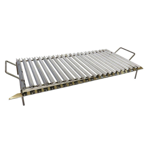 GRIGLIA BISTECCHIERA SCOLA GRASSO ACCIAIO INOX GRATICOLA BARBECUE FORNELLO BBQ FORNACELLA BRACE (50 X 40 CM)