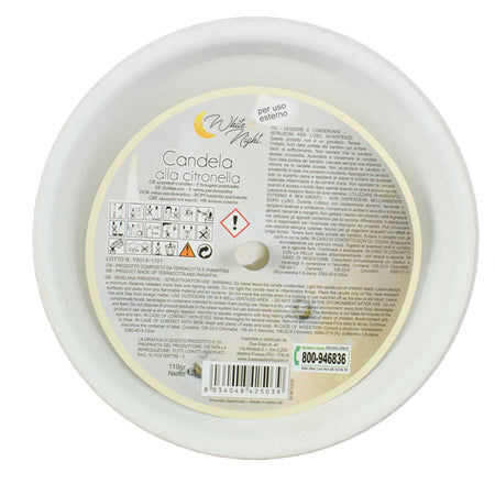 PZ 12 CERI IN COCCIO BIANCO CERO CITRONELLA BIANCA Ø 14,5 TERRACOTTA DA ESTERNO SEGNA PASSI MATRIMONIO