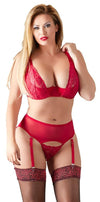 Curvy - Set Reggiseno e Reggicalze Rosso