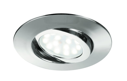 Faretto Incasso Tondo Policarbonato Cromato Led 5 watt Luce Calda
