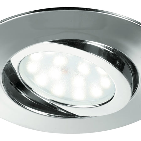 Faretto Incasso Tondo Policarbonato Cromato Led 5 watt Luce Calda
