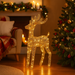 Renna decorativa color champagne con luci Led oro per decorazione natalizia
