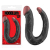 Fallo dildo realistico doppio anale vaginale flessibile forma U-shaped dong 41cm nero