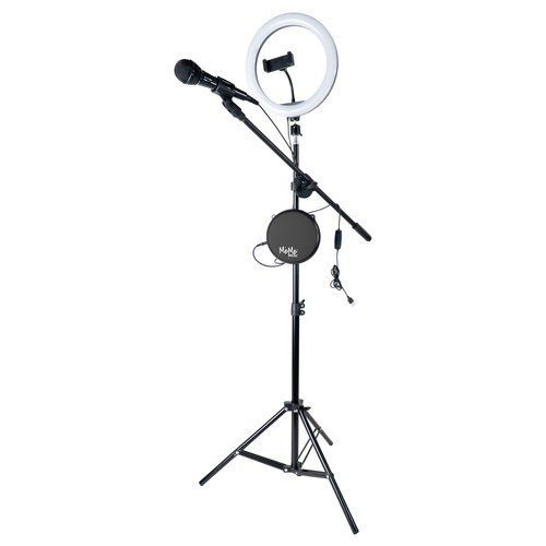 Karaoke meme music 61359 lee stage microphone wireless con anello led