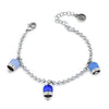 Boccadamo -  Bracciale con tre campanelle viola, azzurra e indaco