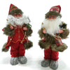 Babbo natale pupazzo tessuto statuetta h 40 cm decorazione natalizia in movimento