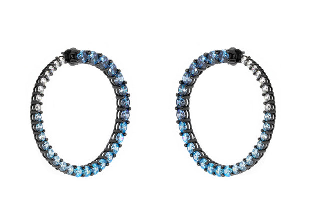 Dago - Orecchini "Creole" Sfumati Grandi Blu