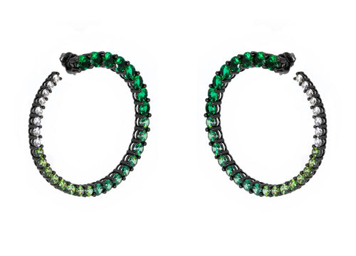 Dago - Orecchini Creole Sfumati Grandi Verdi