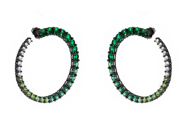 Dago - Orecchini "Creole" Sfumati Grandi Verdi