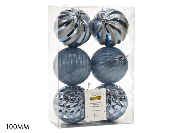 Set 6 Palle 100mm Celeste