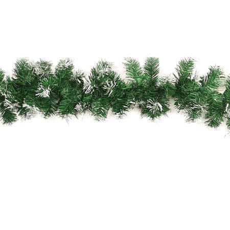 Ghirlanda natalizia in PVC innevata boa festone per decorazione realistica 5,4 mt