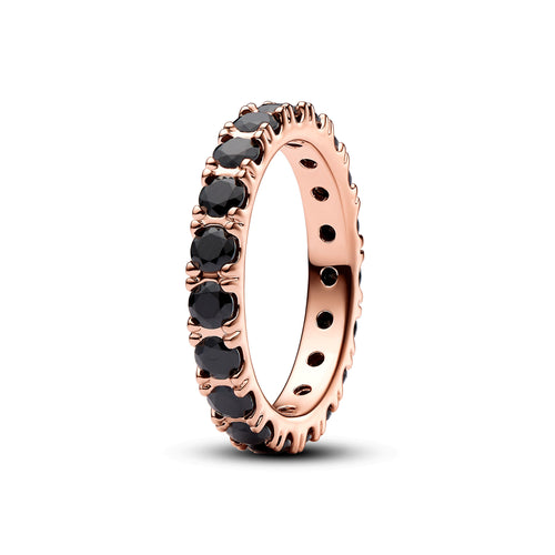 Pandora - Anello Fascia Scintillante con Pietre Nere