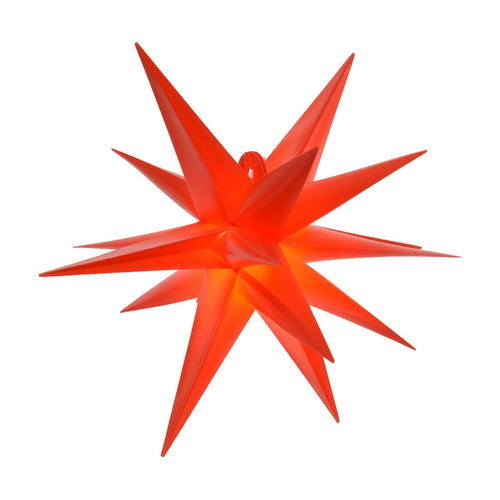 Pendente natalizio a forma di stella, colore rosso, con Led, decorazione natalizia