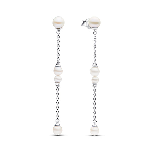 Pandora - Orecchini Pendenti Catena con Perle d’Acqua Dolce Coltivate