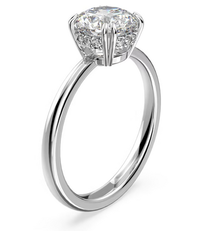 Swarovski - Anello cocktail Constella Taglio tondo, Bianco, Placcato rodio