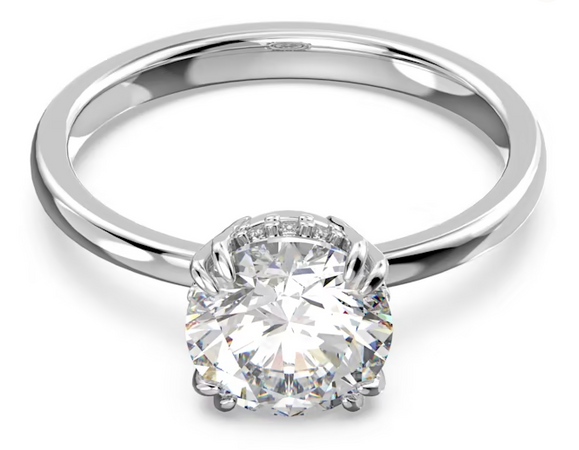 Swarovski - Anello cocktail Constella Taglio tondo, Bianco, Placcato rodio