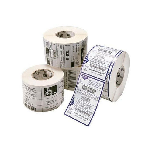 Zebra Z-Perform 1000T Bianco (64X13MM Z-PERF 1000T UNCOATED - PERM ADHESIVE 76MM CORE 5/BOX EP)