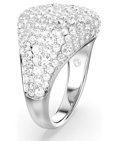 Swarovski - Anello cocktail Meteora Bianco, Placcato rodio