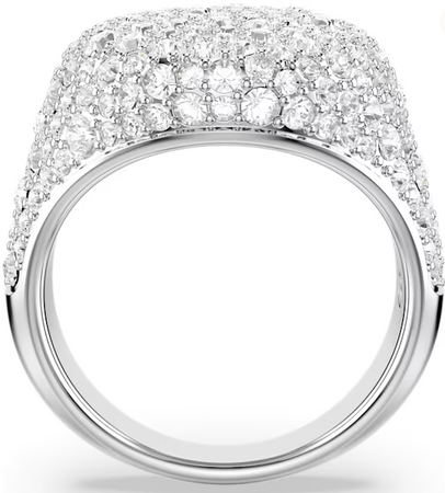 Swarovski - Anello cocktail Meteora Bianco, Placcato rodio