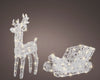 Decorazione natalizia Renna con slitta 3D con led bianco caldo per uso interno ed esterno