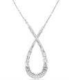 Swarovski - Collana con Pendente Hyperbola Taglio misto, Infinito, Bianco, Placcato rodio