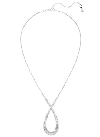 Swarovski - Collana con Pendente Hyperbola Taglio misto, Infinito, Bianco, Placcato rodio