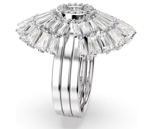 Swarovski - Anello Idyllia Set (3), Taglio misto, Conchiglia, Bianco, Placcato rodio