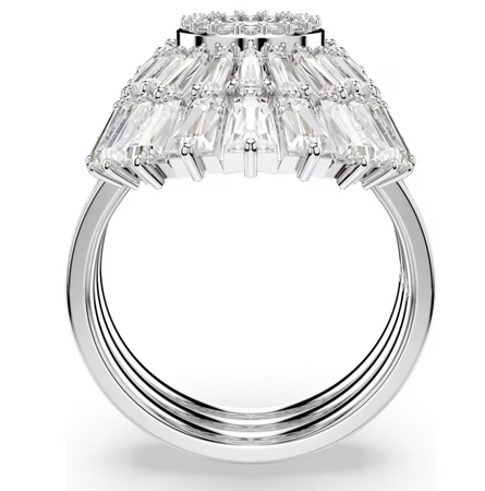 Swarovski - Anello Idyllia Set (3), Taglio misto, Conchiglia, Bianco, Placcato rodio