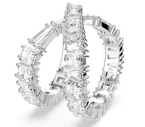 Swarovski - Anello Hyperbola Infinito, Bianco, Placcato color argento