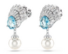 Swarovski - Orecchini pendenti Idyllia Conchiglia, Blu, Placcato rodio