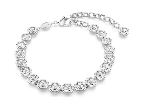 Swarovski - Bracciale Imber Tennis Taglio tondo, Blu, Placcato color oro