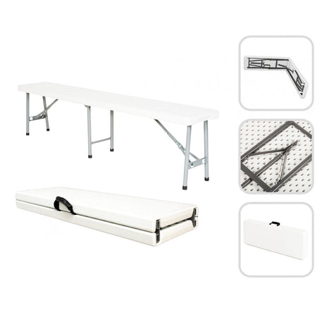 Panca pieghevole da catering e campeggio a valigetta con maniglia