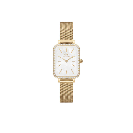 Daniel Wellington - OROLOGIO QUADRO LUMINE BEZEL EVERGOLD MOP