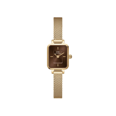 Daniel Wellington - OROLOGIO QUADRO MINI EVERGOLD GOLD AMBER