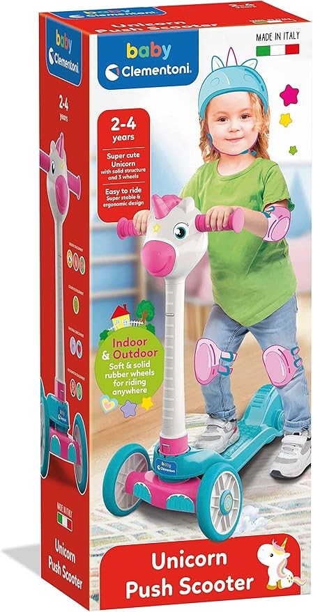 Clementoni - Monopattino Baby Unicorn Push Scooter 17749