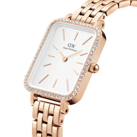Daniel Wellington - OROLOGIO QUADRO LUMINE BEZEL 5-LINK MELROSE