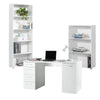 Scrivania con 5 cassetti, postazione porta PC da ufficio e cameretta 140 cm Made in Italy