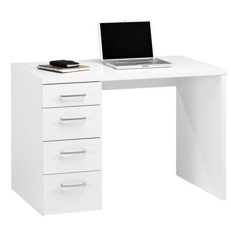 Scrivania con 4 cassetti, postazione porta PC da ufficio e cameretta 110 cm "Made in Italy"