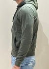 Felpa ful zip cappuccio verde militare